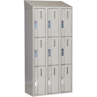 Concorde Heavy-Duty Lockers, 3 -tier, Bank of 3, 36" x 18" x 78", Steel, Grey, Welded (Assembled) Southpoint Industrial Supply