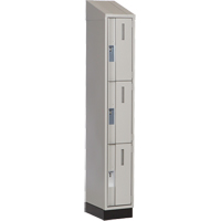 Concorde Heavy-Duty Lockers, 3 -tier, 12" x 18" x 82", Steel, Grey, Welded (Assembled) Southpoint Industrial Supply