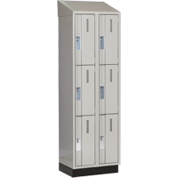 Concorde Heavy-Duty Lockers, 3 -tier, Bank of 2, 24" x 18" x 82", Steel, Grey, Welded (Assembled) Southpoint Industrial Supply