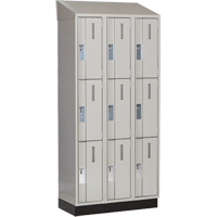 Concorde Heavy-Duty Lockers, 3 -tier, Bank of 3, 36" x 18" x 82", Steel, Grey, Welded (Assembled) Southpoint Industrial Supply
