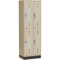 Concorde Heavy-Duty Lockers, 2 -tier, Bank of 2, 24" x 18" x 76", Steel, Beige, Welded (Assembled) Southpoint Industrial Supply