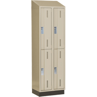 Concorde Heavy-Duty Lockers, 2 -tier, Bank of 2, 24" x 18" x 82", Steel, Beige, Welded (Assembled) Southpoint Industrial Supply