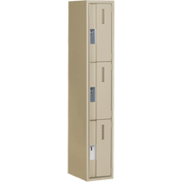 Concorde Heavy-Duty Lockers, 3 -tier, 12" x 18" x 72", Steel, Beige, Welded (Assembled) Southpoint Industrial Supply
