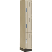 Casiers robustes Concorde, 3 niveaux, 12" x 18" x 76", Acier, Beige, Soud&eacute; (assembl&eacute;) Southpoint Industrial Supply