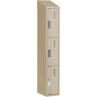 Concorde Heavy-Duty Lockers, 3 -tier, 12" x 18" x 78", Steel, Beige, Welded (Assembled) Southpoint Industrial Supply
