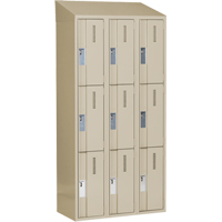 Concorde Heavy-Duty Lockers, 3 -tier, Bank of 3, 36" x 18" x 78", Steel, Beige, Welded (Assembled) Southpoint Industrial Supply