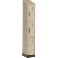 Concorde Heavy-Duty Lockers, 3 -tier, 12" x 18" x 82", Steel, Beige, Welded (Assembled) Southpoint Industrial Supply