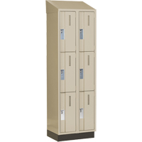 Concorde Heavy-Duty Lockers, 3 -tier, Bank of 2, 24" x 18" x 82", Steel, Beige, Welded (Assembled) Southpoint Industrial Supply