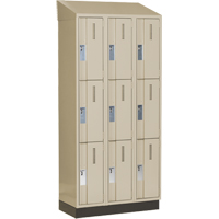Concorde Heavy-Duty Lockers, 3 -tier, Bank of 3, 36" x 18" x 82", Steel, Beige, Welded (Assembled) Southpoint Industrial Supply