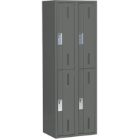 Concorde Heavy-Duty Lockers, 2 -tier, Bank of 2, 24" x 18" x 72", Steel, Charcoal, Welded (Assembled) Southpoint Industrial Supply