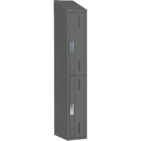 Concorde Heavy-Duty Lockers, 2 -tier, 12" x 18" x 78", Steel, Charcoal, Welded (Assembled) Southpoint Industrial Supply