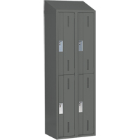 Concorde Heavy-Duty Lockers, 2 -tier, Bank of 2, 24" x 18" x 78", Steel, Charcoal, Welded (Assembled) Southpoint Industrial Supply