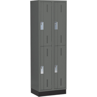 Concorde Heavy-Duty Lockers, 2 -tier, Bank of 2, 24" x 18" x 76", Steel, Charcoal, Welded (Assembled) Southpoint Industrial Supply