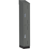 Concorde Heavy-Duty Lockers, 2 -tier, 12" x 18" x 82", Steel, Charcoal, Welded (Assembled) Southpoint Industrial Supply