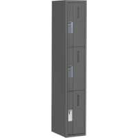 Concorde Heavy-Duty Lockers, 3 -tier, 12" x 18" x 72", Steel, Charcoal, Welded (Assembled) Southpoint Industrial Supply