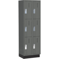 Concorde Heavy-Duty Lockers, 3 -tier, Bank of 2, 24" x 18" x 76", Steel, Charcoal, Welded (Assembled) Southpoint Industrial Supply