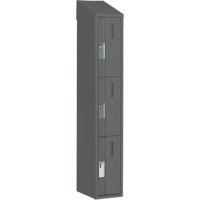 Concorde Heavy-Duty Lockers, 3 -tier, 12" x 18" x 78", Steel, Charcoal, Welded (Assembled) Southpoint Industrial Supply