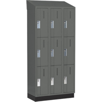 Concorde Heavy-Duty Lockers, 3 -tier, Bank of 3, 36" x 18" x 82", Steel, Charcoal, Welded (Assembled) Southpoint Industrial Supply