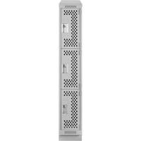 Clean Line Lockers, 3 -tier, 12" x 12" x 72", Steel, Grey, Rivet (Assembled), Perforated Southpoint Industrial Supply