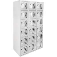 Clean Line Lockerettes, 6 -tier, Bank of 3, 18" x 72" x 12", Steel Southpoint Industrial Supply
