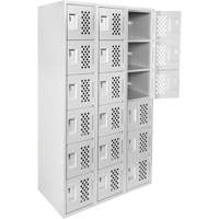 Clean Line Lockerettes, 6 -tier, Bank of 3, 18" x 72" x 12", Steel Southpoint Industrial Supply