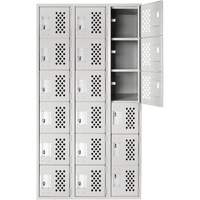 Clean Line Lockerettes, 6 -tier, Bank of 3, 18" x 72" x 12", Steel Southpoint Industrial Supply