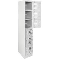 Assembled Lockerettes Clean Line Perforated Economy Lockers, 6 -tier, 18" x 72" x 12", Steel Southpoint Industrial Supply