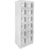 Assembled Lockerettes Clean Line Perforated Economy Lockers, 6 -tier, Bank of 2, 18" x 72" x 12", Steel Southpoint Industrial Supply