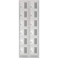 Assembled Lockerettes Clean Line Perforated Economy Lockers, 6 -tier, Bank of 2, 18" x 72" x 12", Steel Southpoint Industrial Supply