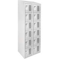 Clean-Line Perforated Lockerette, 6 -tier, Bank of 2, 12" x 72" x 12", Steel Southpoint Industrial Supply