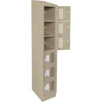 Assembled Lockerettes Clean Line Perforated Economy Lockers, 6 -tier, 18" x 72" x 12", Steel Southpoint Industrial Supply