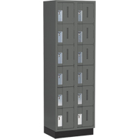 Concorde Heavy-Duty Lockers, 6 -tier, Bank of 2, 24" x 18" x 76", Steel, Charcoal, Welded (Assembled) Southpoint Industrial Supply