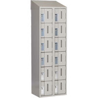 Concorde Heavy-Duty Lockers, 6 -tier, Bank of 2, 24" x 18" x 78", Steel, Grey, Welded (Assembled) Southpoint Industrial Supply