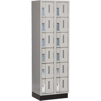 Concorde Heavy-Duty Lockers, 6 -tier, Bank of 2, 24" x 18" x 76", Steel, Grey, Welded (Assembled) Southpoint Industrial Supply