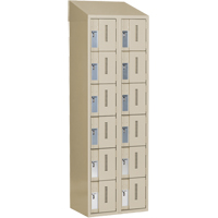 Concorde Heavy-Duty Lockers, 6 -tier, Bank of 2, 24" x 18" x 78", Steel, Beige, Welded (Assembled) Southpoint Industrial Supply
