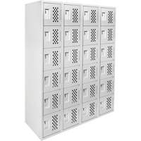 Clean Line Lockerettes, 6 -tier, Bank of 4, 18" x 72" x 12", Steel Southpoint Industrial Supply