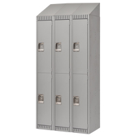 Lockers, 2 -tier, Bank of 3, 36" x 18" x 82", Steel, Grey, Knocked Down Southpoint Industrial Supply