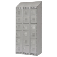Casiers, 6 niveaux, Bloc de 3, 36" x 18" x 82", Acier, Gris, D&eacute;mont&eacute; Southpoint Industrial Supply