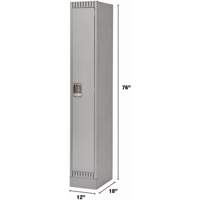 Lockers, 12" x 18" x 76", Steel, Grey, Knocked Down Southpoint Industrial Supply