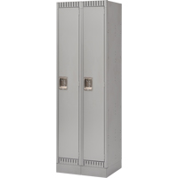 Lockers, Bank of 2, 24" x 18" x 76", Steel, Grey, Knocked Down Southpoint Industrial Supply