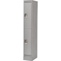 Lockers, 2 -tier, 12" x 18" x 76", Steel, Grey, Knocked Down Southpoint Industrial Supply
