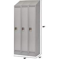 Lockers, Bank of 3, 36" x 18" x 86", Steel, Grey, Knocked Down Southpoint Industrial Supply