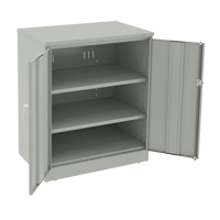 Deluxe Counter High Cabinet, Steel, 2 Shelves, 42" H x 36" W x 24" D, Light Grey FL644 | Southpoint Industrial Supply