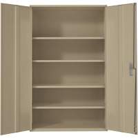 Extra Wide Hi-Boy Storage Cabinet, Steel, 4 Shelves, 72" H x 48" W x 24" D, Beige Southpoint Industrial Supply