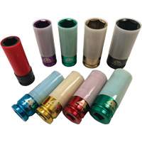 Jeu de douilles &agrave; chocs principales &agrave; paroi mince, 9 Morceaux, Prise de 1/2" Southpoint Industrial Supply