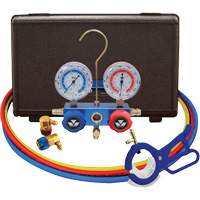 Automotive R134A 2-Way Manifold Gauge Set with 3-In-1 Side Mount Can Tap Valve Southpoint Industrial Supply