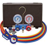 Dual Manifold Gauge Set with Manual Couplers & 3-in-1 Side Mount Can Tap Valve Southpoint Industrial Supply