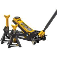 Magic Lift Service Jack & Jack Stands Combo Set, 3 Ton(s)/2.5 Ton(s) Capacity, 3-7/20" Lowered, 19-3/10" Raised, Manual Hydraulic Southpoint Industrial Supply