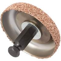 Roue de tamponnage et d'abrasion en carbure de tungst&egrave;ne avec adaptateur hexagonal pour tampon de pneu &agrave; basse vitesse, Diam&egrave;tre 2-3/5", 4,5" lo, 4" la, Hauteur 1,1" Southpoint Industrial Supply