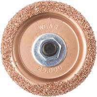 Roue de tamponnage et d'abrasion en carbure de tungst&egrave;ne avec adaptateur hexagonal pour tampon de pneu &agrave; basse vitesse, Diam&egrave;tre 2-3/5", 4,5" lo, 4" la, Hauteur 1,1" Southpoint Industrial Supply